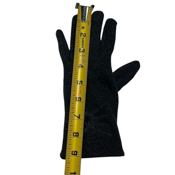 Large WOOL Blend Gray Gloves with Pom Pom Ball Warm Gloves Mittens Wool Gloves - Picture 6 of 7